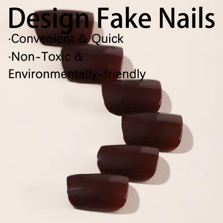 Artificial nail set with elegant rounded shapes and glossy finish Stornfield