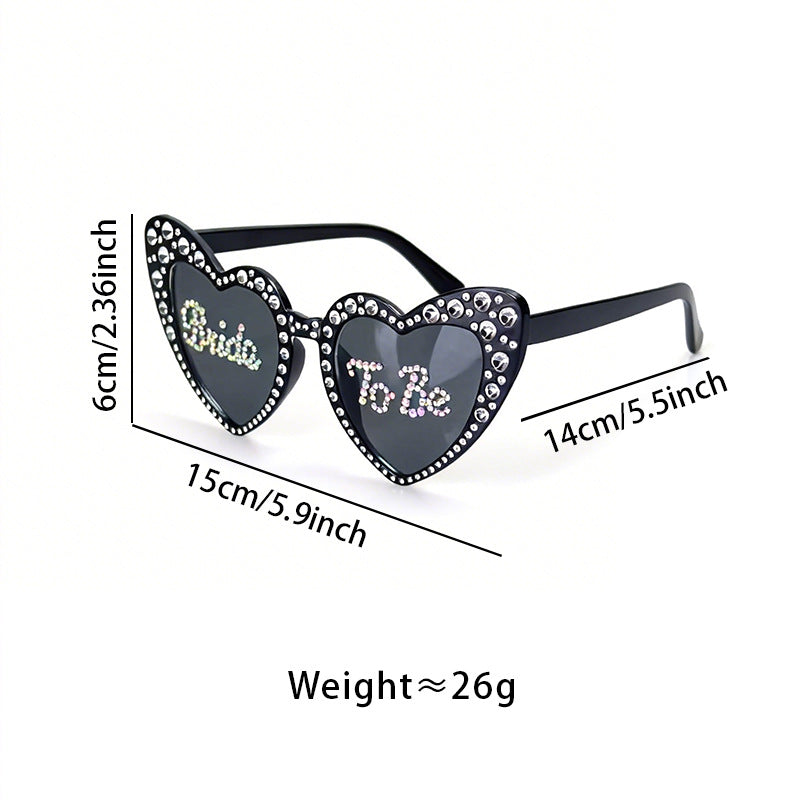 Rhinestone-Accented Heart-Shaped Sunglasses Stornfield