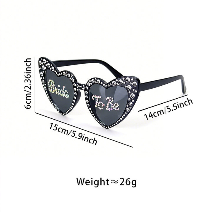 Rhinestone-Accented Heart-Shaped Sunglasses Stornfield