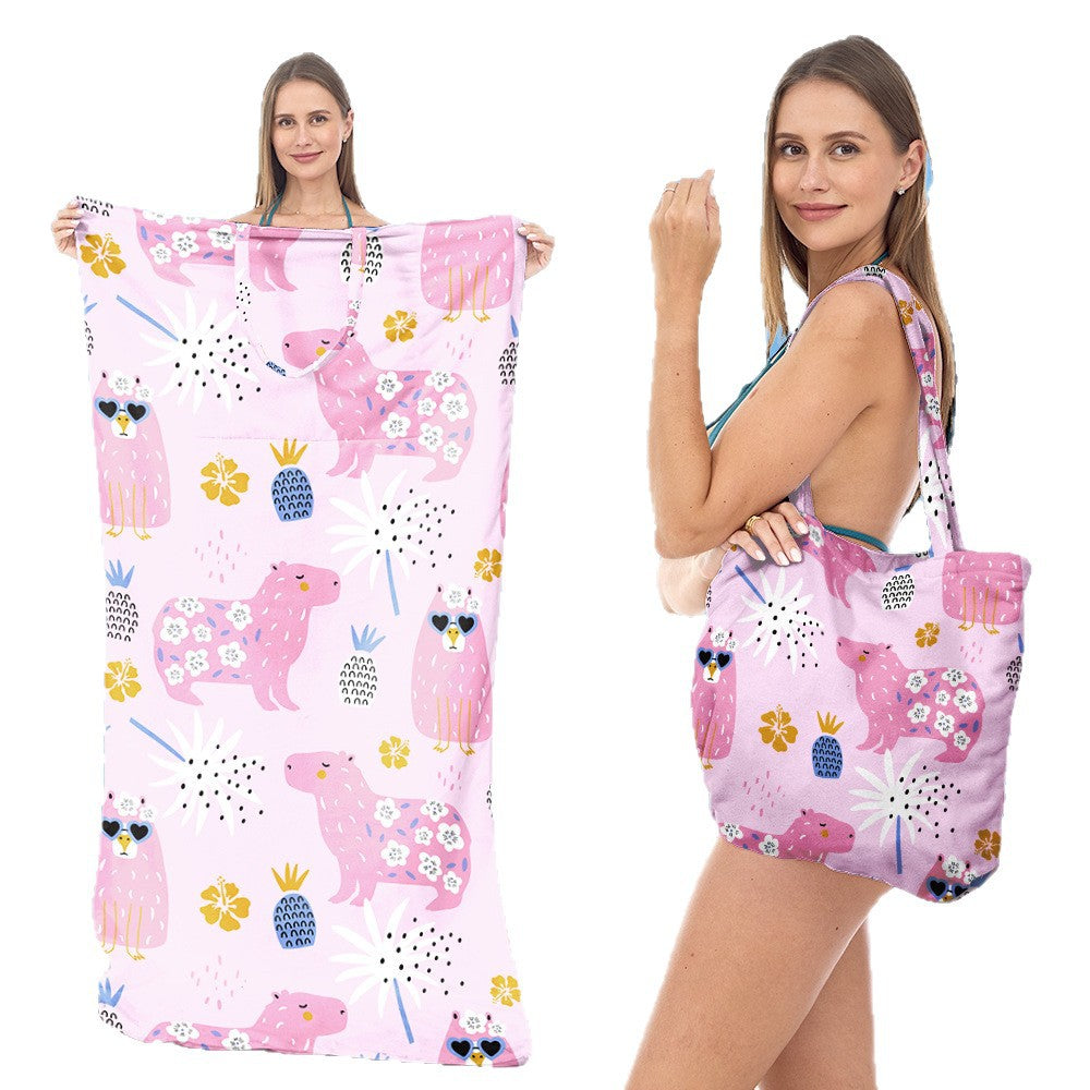 Beach towel with integrated carrying bag Stornfield