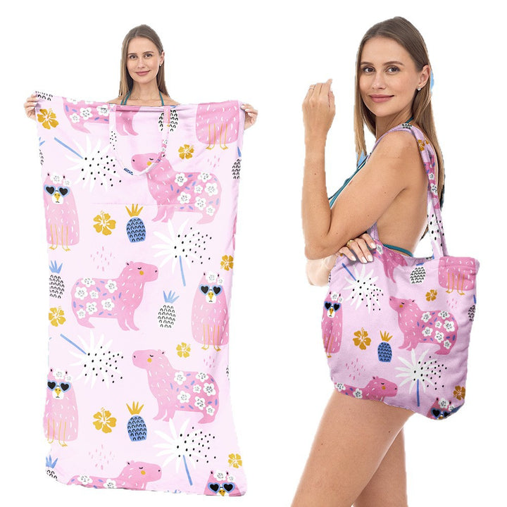 Beach towel with integrated carrying bag Stornfield