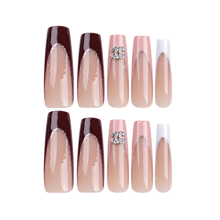 Artistic Nail Extensions with Glitter Decorations Stornfield
