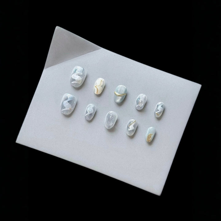Sophisticated Marble Effect Press-On Nails Set