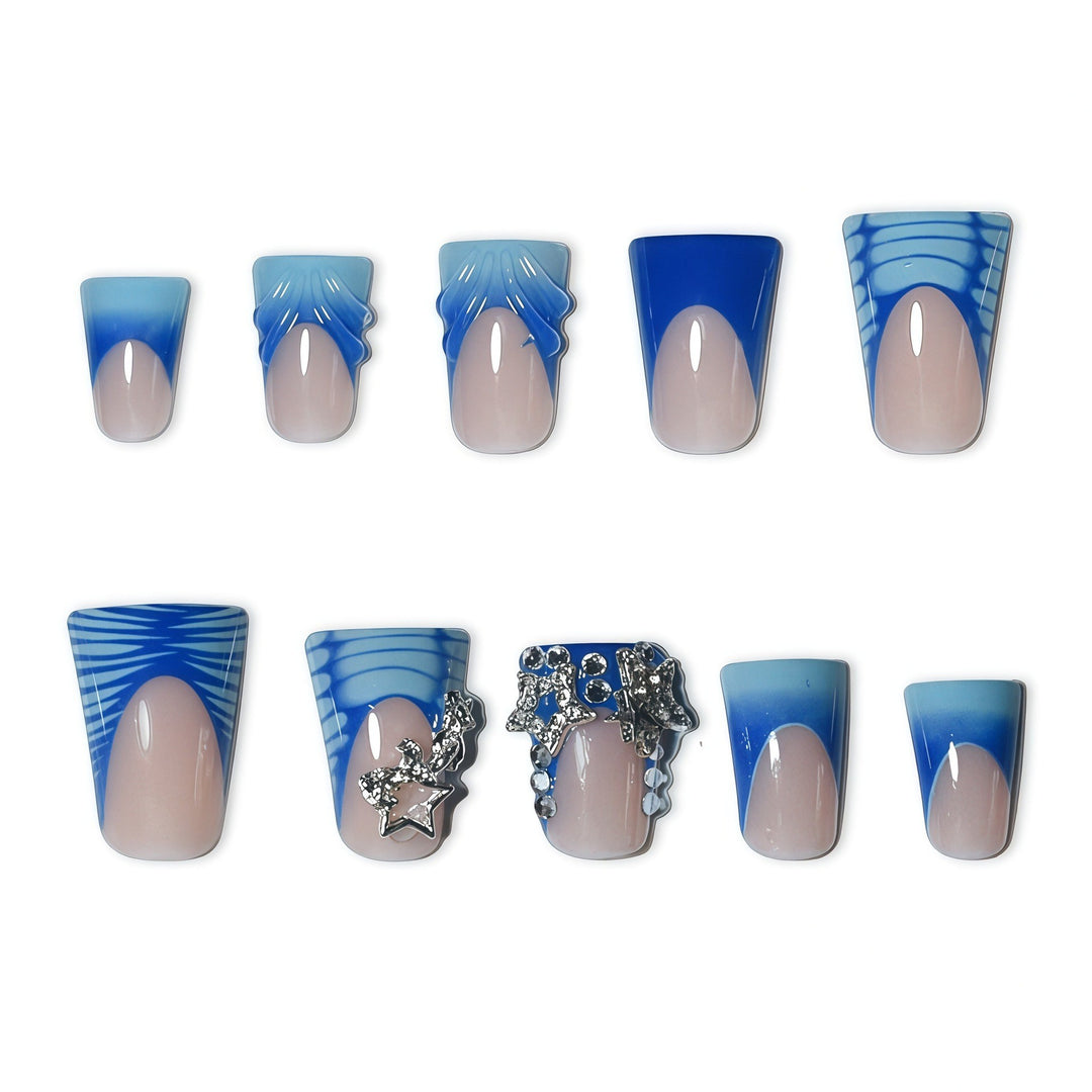 3D Decorative Ocean-Inspired Press-On Nail Art Stornfield