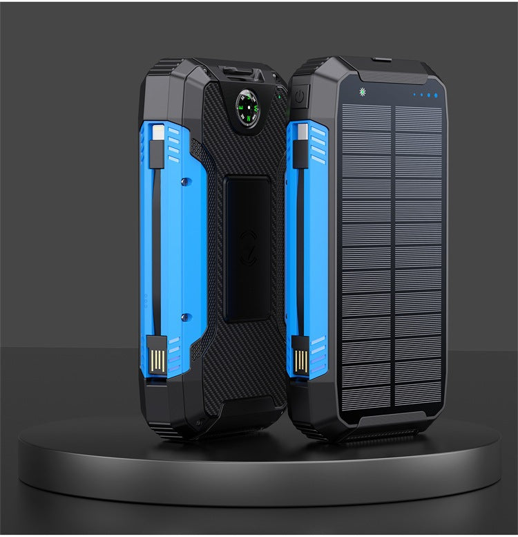 Robust Solar Powerbank with Integrated Compass and LED Lighting Stornfield
