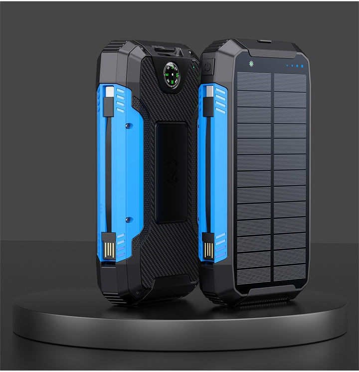 Robust Solar Powerbank with Integrated Compass and LED Lighting Stornfield