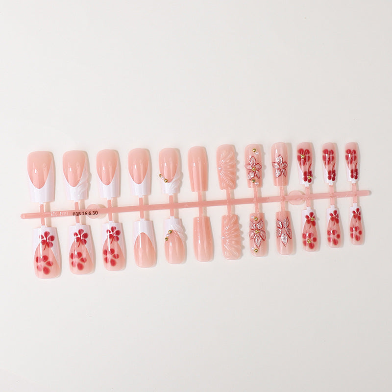 Floral Patterned Press-On Nail Tips Set Stornfield
