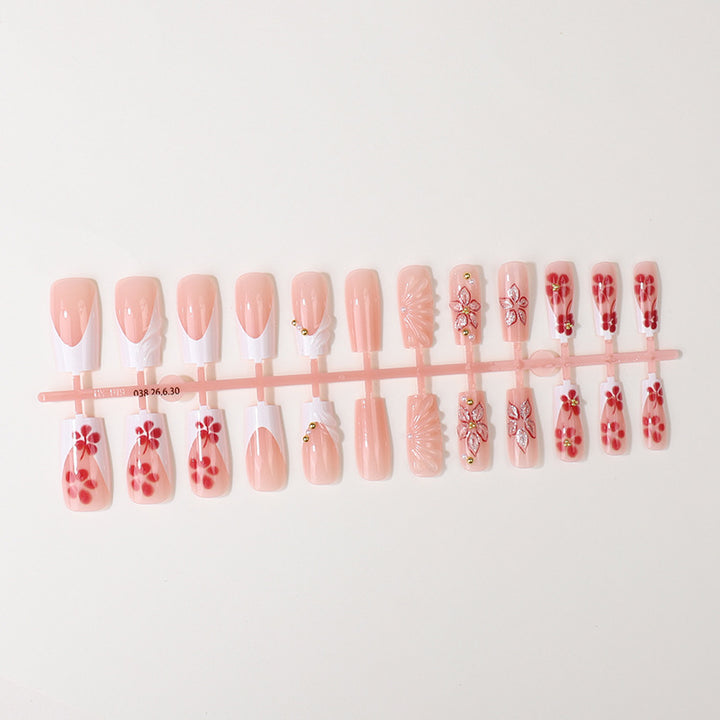 Floral Patterned Press-On Nail Tips Set Stornfield