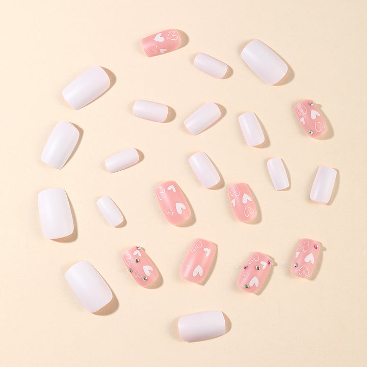 Heart-Accent Acrylic Nail Art Extensions Stornfield 1789713427