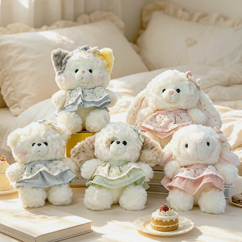 Plush Bunny Dress-Up Sitting Cuddler with Floppy Ears and Embroidered Face Stornfield