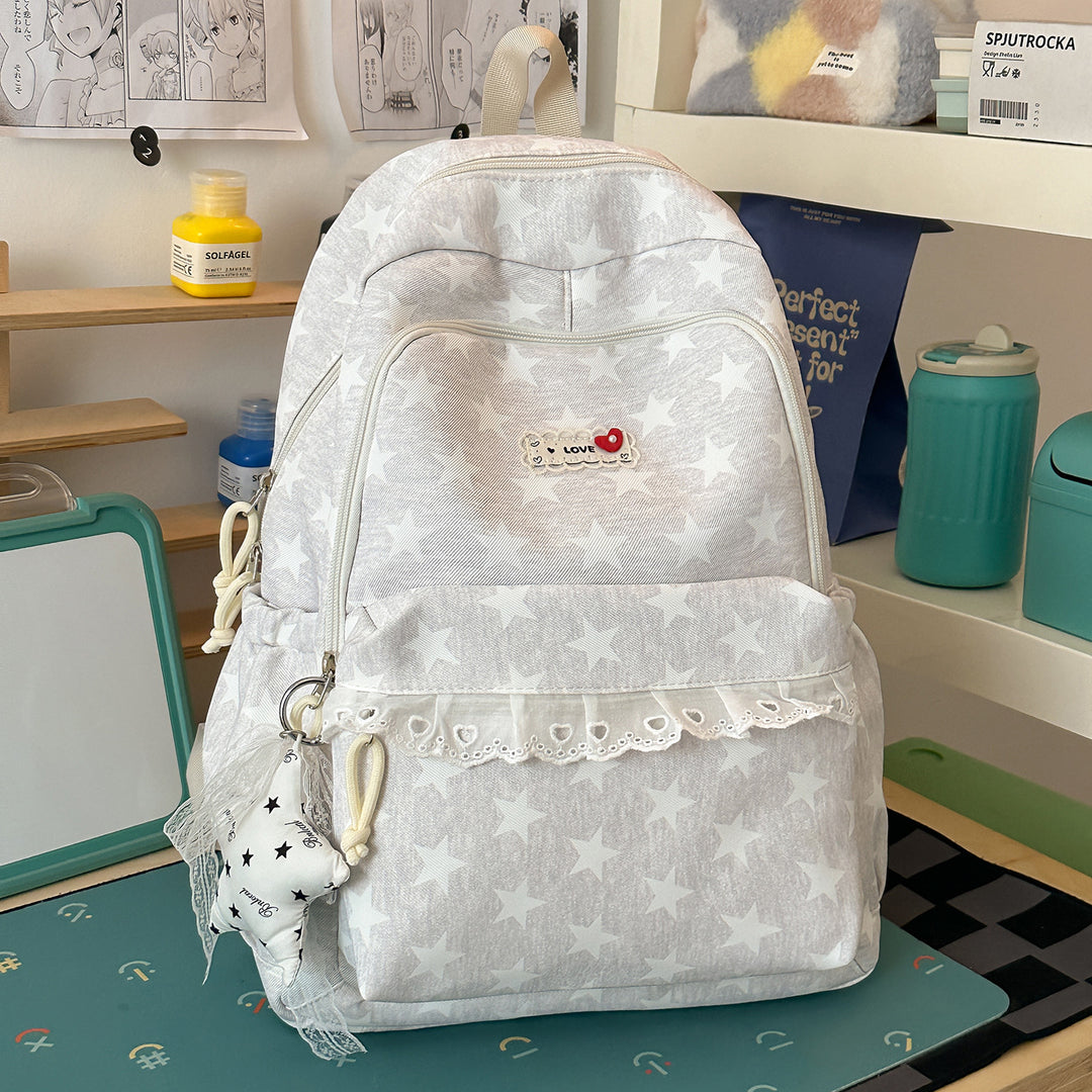 Trendy Star-Print School Backpack Stornfield