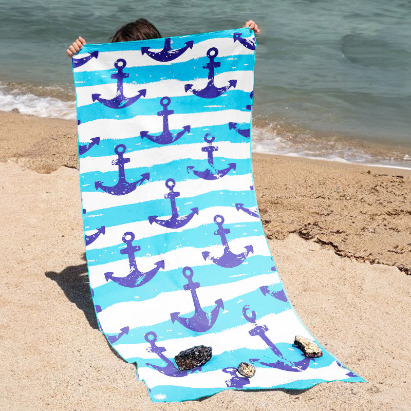 Beach towel with cheerful salamander and ice cream design Stornfield