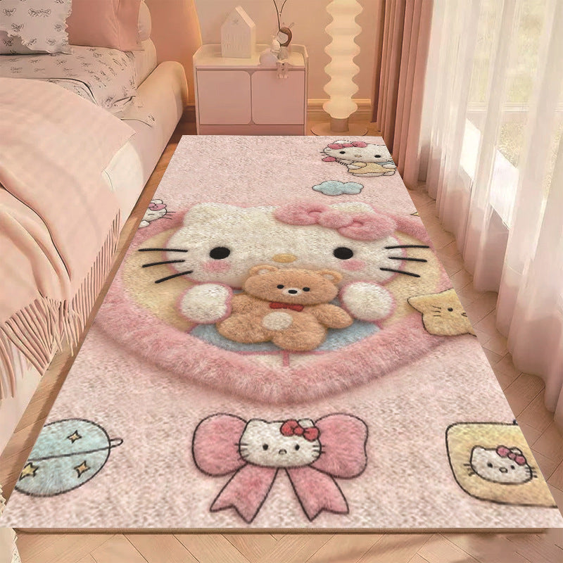 Cartoon-Themed Plush Floor Mat for Home