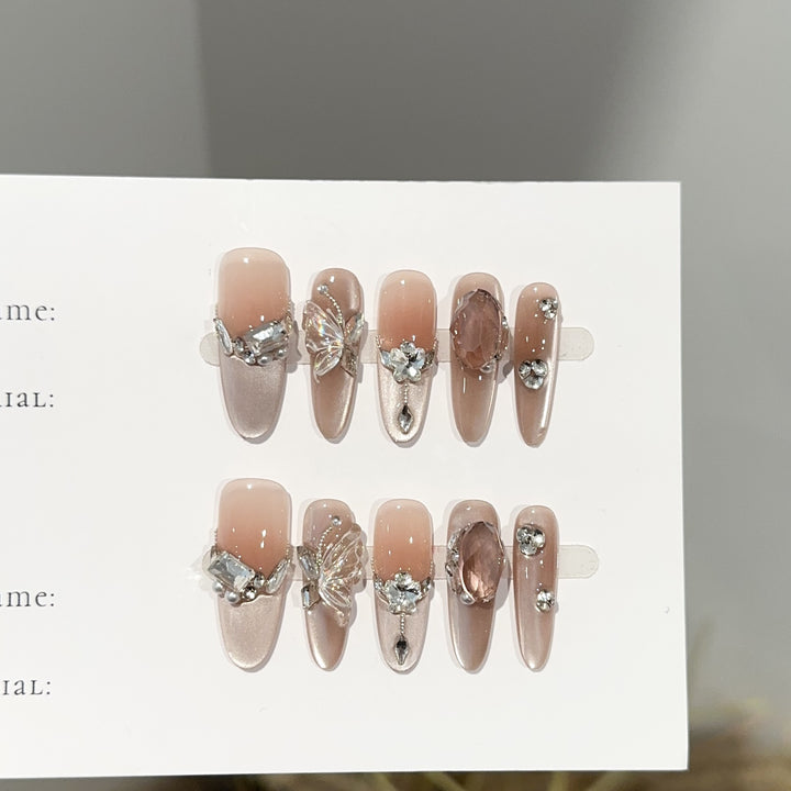 Decorative Long-Lasting Press-On Nail Set