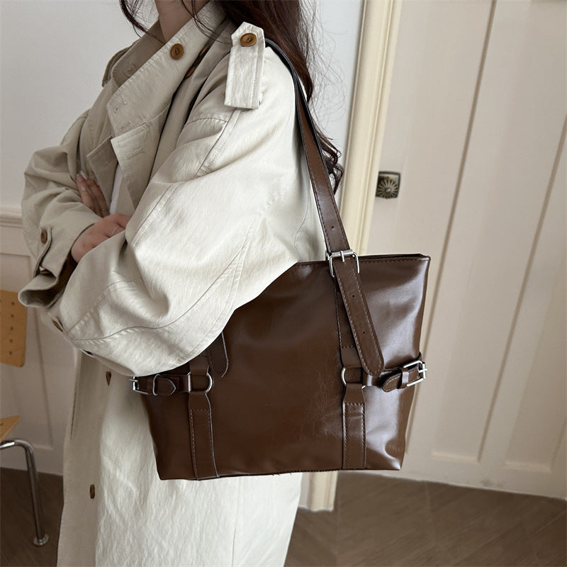 Stylish Faux Leather Shoulder Bag