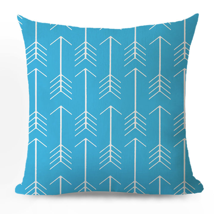 Decorative cushion with zigzag pattern from