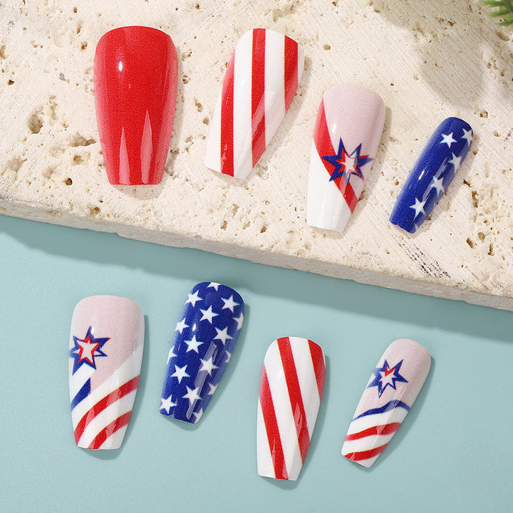 Artful nail tips in patriotic design Stornfield