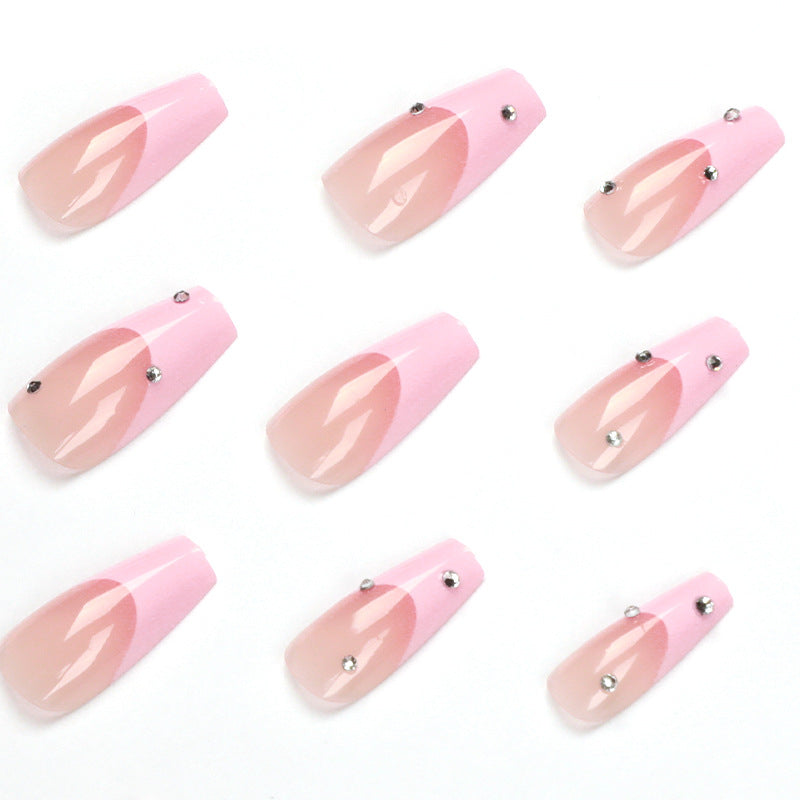 Elegant artificial nails with glitter and ombre effect Stornfield