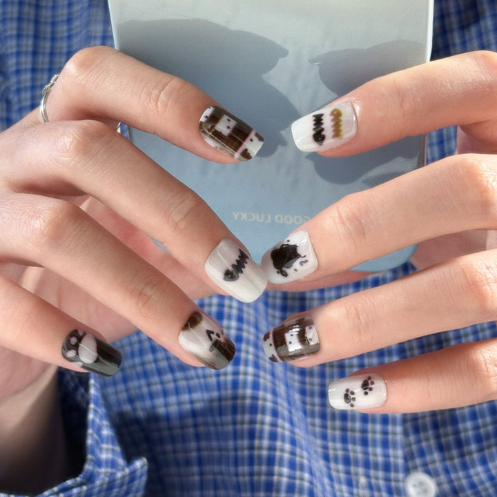 Artistic Floral Detailed Press-On Nail Set Stornfield