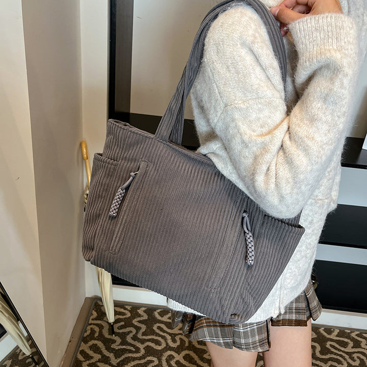 Corduroy Multi-Pocket Tote Bag Stornfield