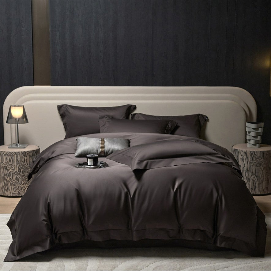 Luxury Sateen Duvet Cover Bedding Set with Hidden Zipper and Pillow Shams