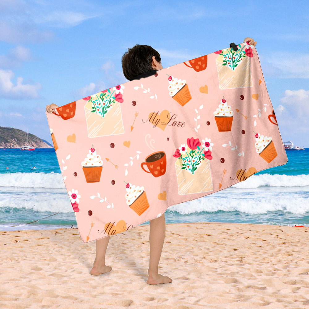 Beach blanket with colorful cupcake design Stornfield