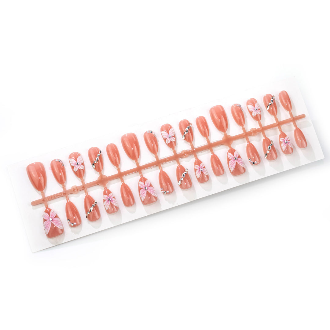 Elegant Butterfly Embellished Press-On Nail Art Stornfield