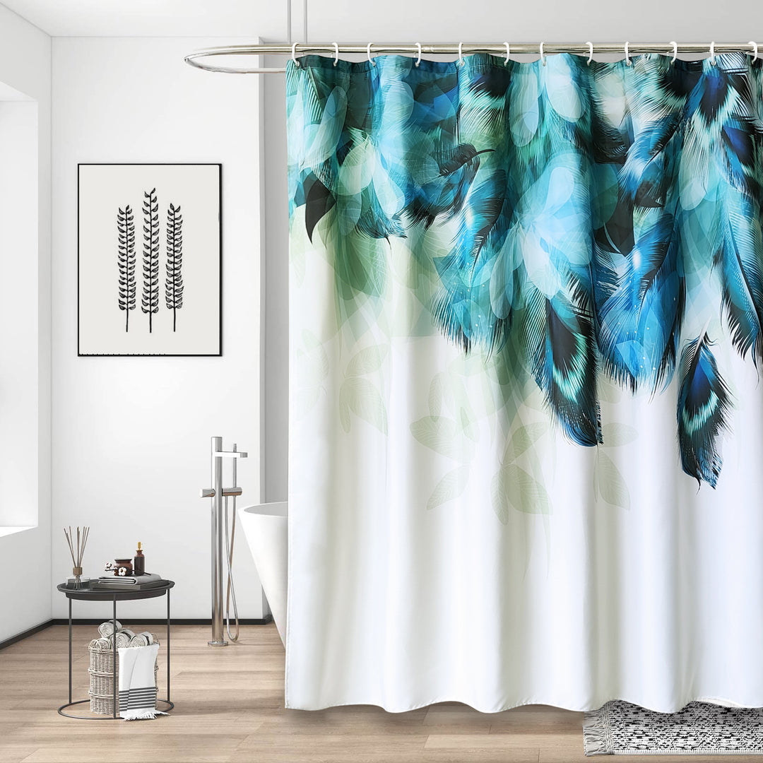 Artistic Feather Print Shower Curtain Stornfield