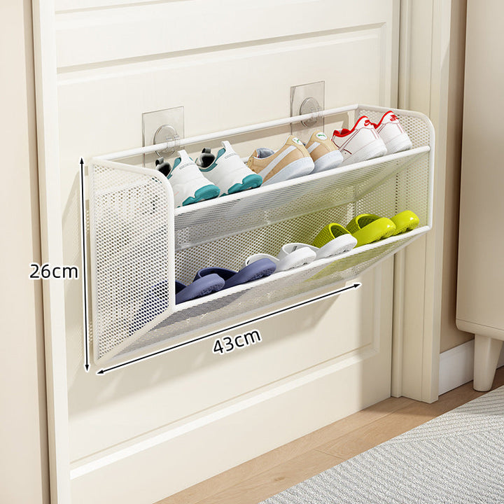 slim overdoor mesh shoe rack organizer with ventilated angled shelf Stornfield