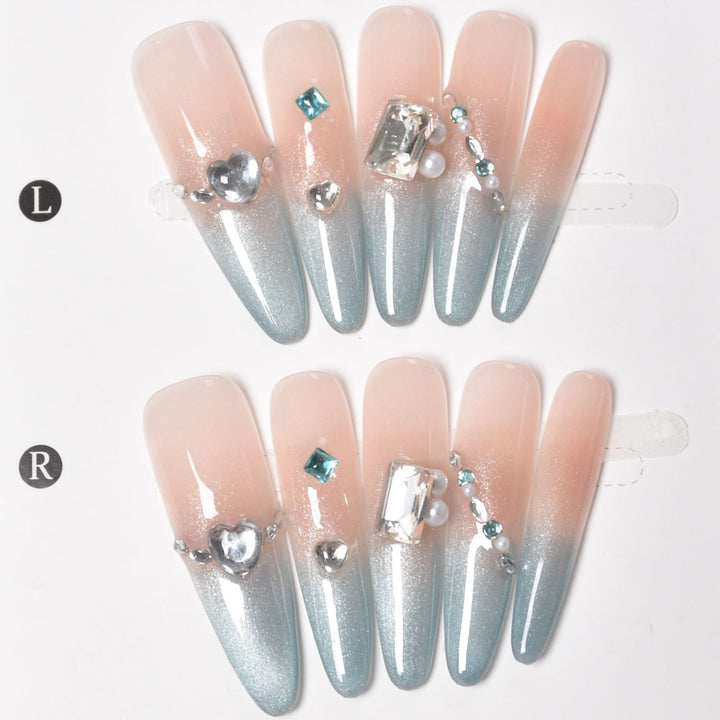 Elegant Rhinestone-Embellished Stiletto Press-On Nail Set Stornfield