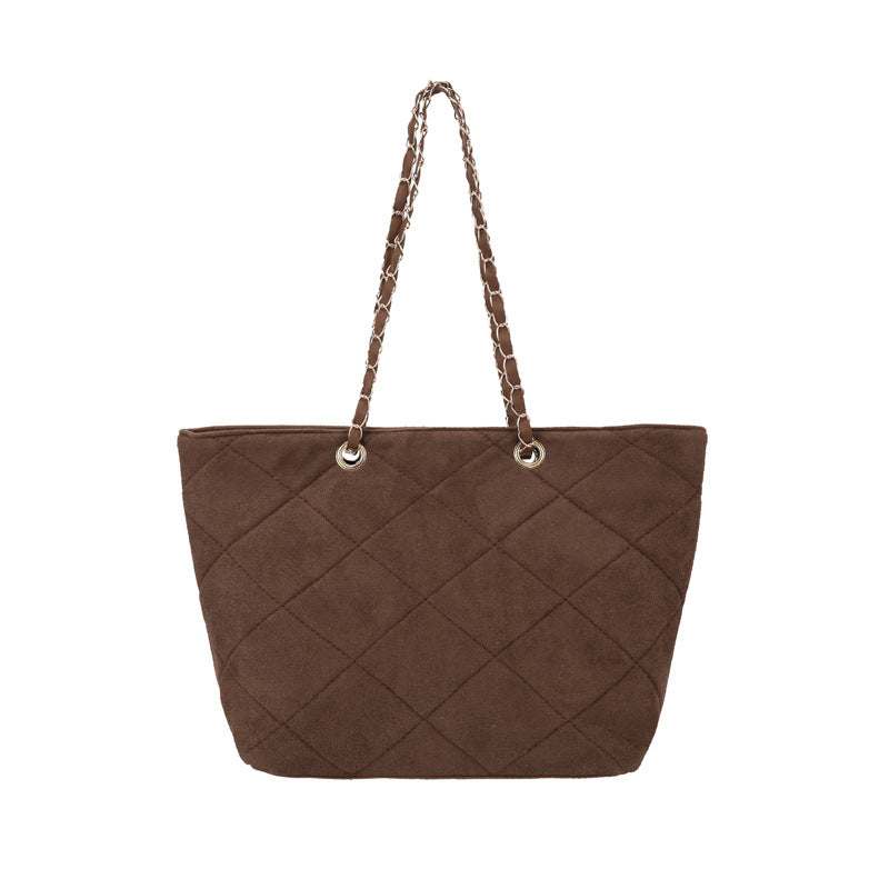 WoQuilted Suede Shopping Tote Stornfield