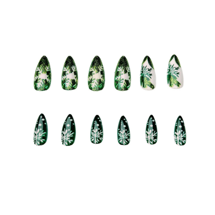 Artificial nails with festive snowflake and star motif Stornfield