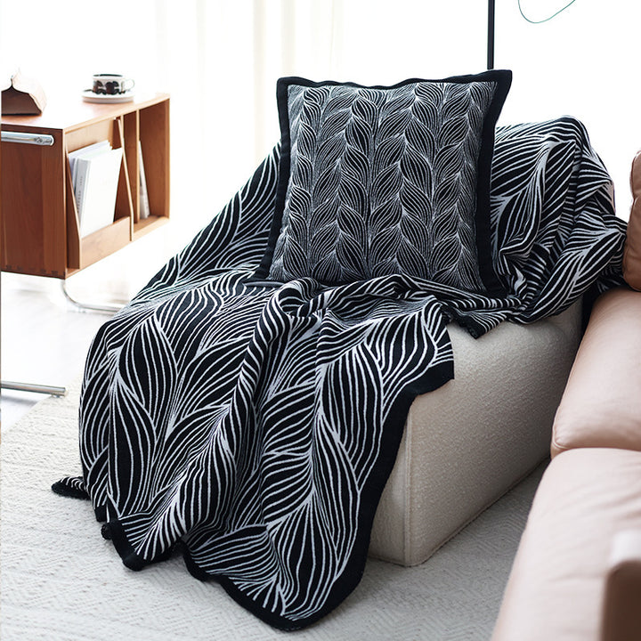 Abstract Patterned Knit Throw Blanket