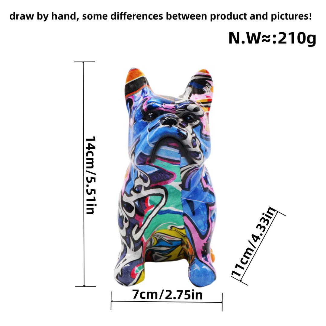 Creative bulldog figurine made of hand-painted resin Stornfield