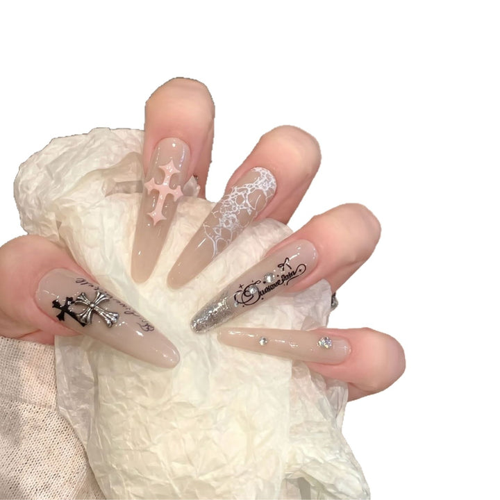 Luxury Gothic Press-On Nail Art Set Stornfield