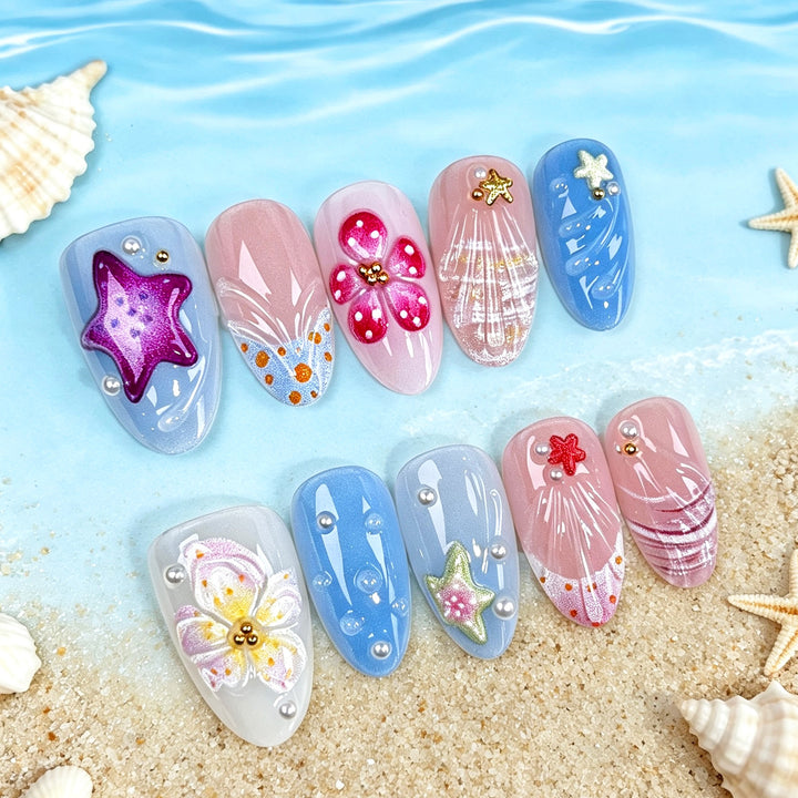 Artistic Floral Press-On Nail Collection 1790745449