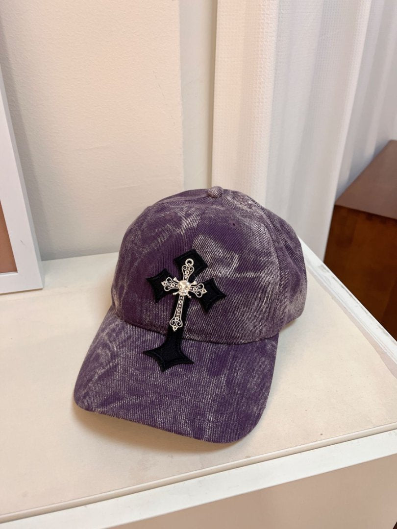 Men's Velvet Embroidered Cross Baseball Cap Stornfield