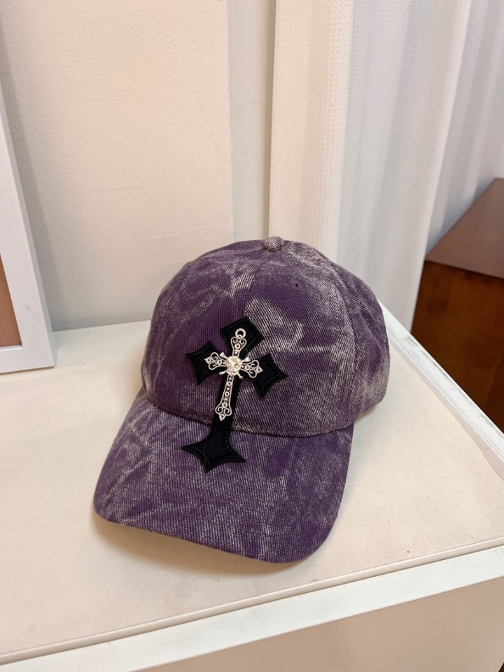 Men's Velvet Embroidered Cross Baseball Cap Stornfield