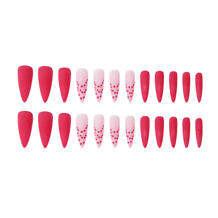Artistic Stiletto Nail Art Set with Cherry and Matte Designs Stornfield