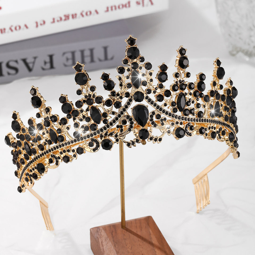 Ladies Opulent Tiara with Black Crystal Detailing Stornfield