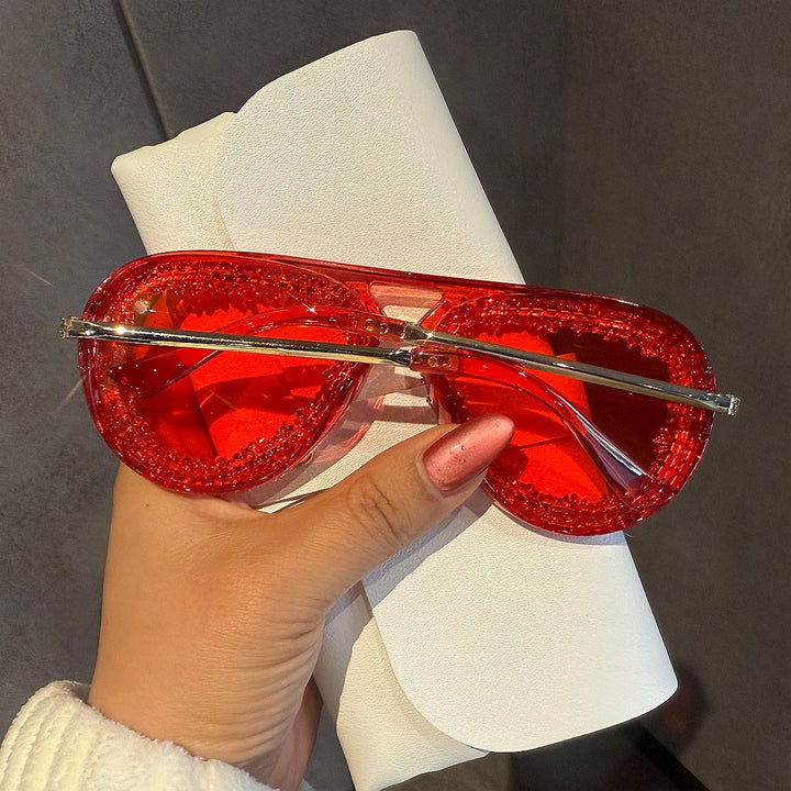 Women's extravagant heart-shaped sunglasses with sparkling rhinestone frame Stornfield