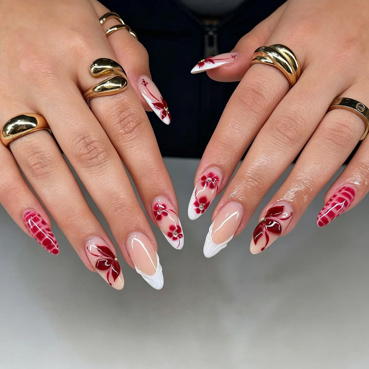 Floral Elegant Stiletto Press-On Nail Art Stornfield