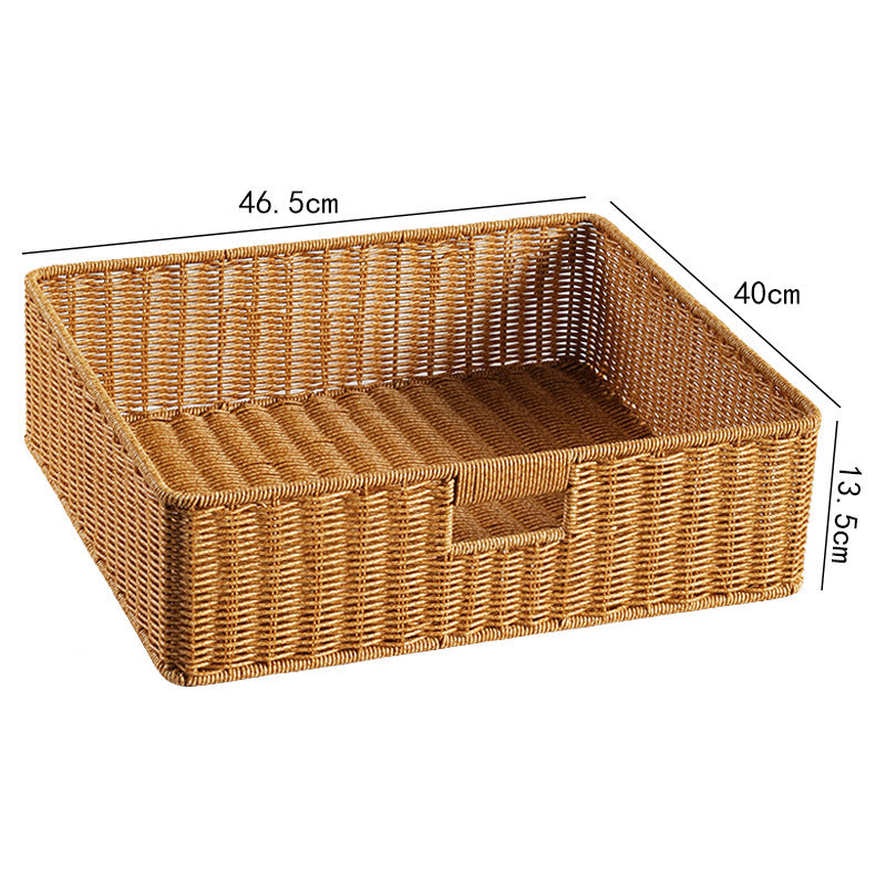 Handwoven Rectangular Storage Basket with Cut-Out Handles Stornfield