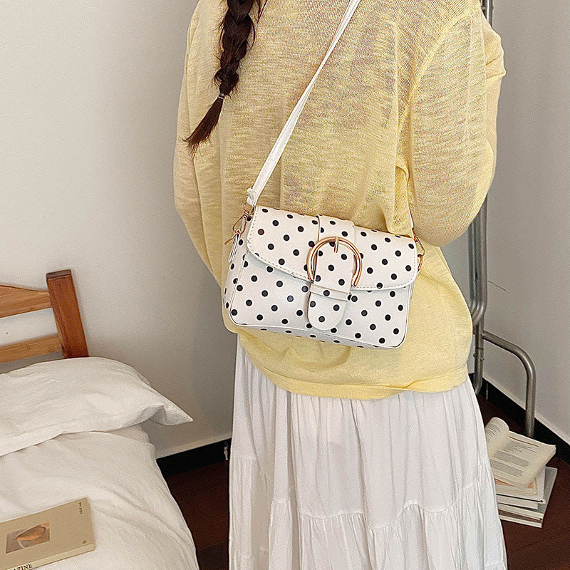 Polka Dot Patterned Crossbody Handbag