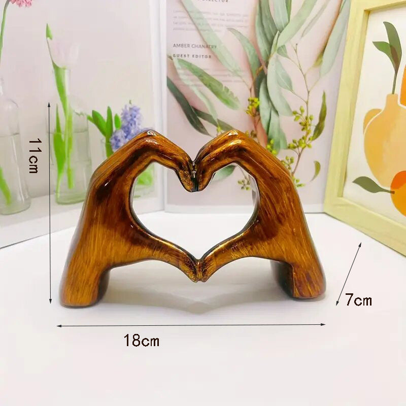 Heart-Shaped Wooden Hand Sculpture Stornfield