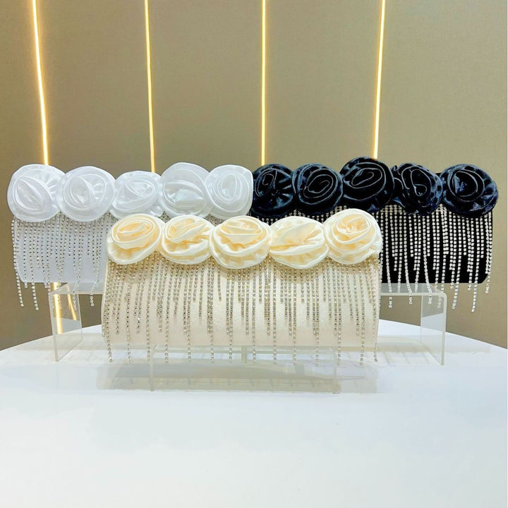 Floral-Embellished Evening Clutch