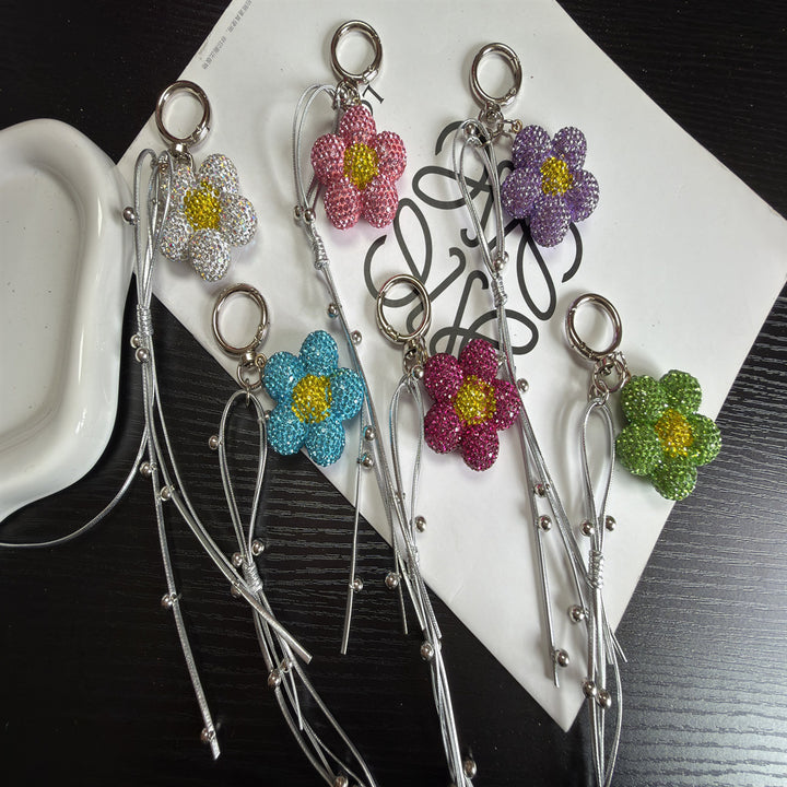 Rhinestone Flower Charm Keychain Stornfield