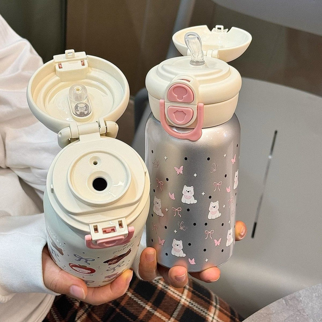 Women's stainless steel water bottle with innovative safety closure Stornfield