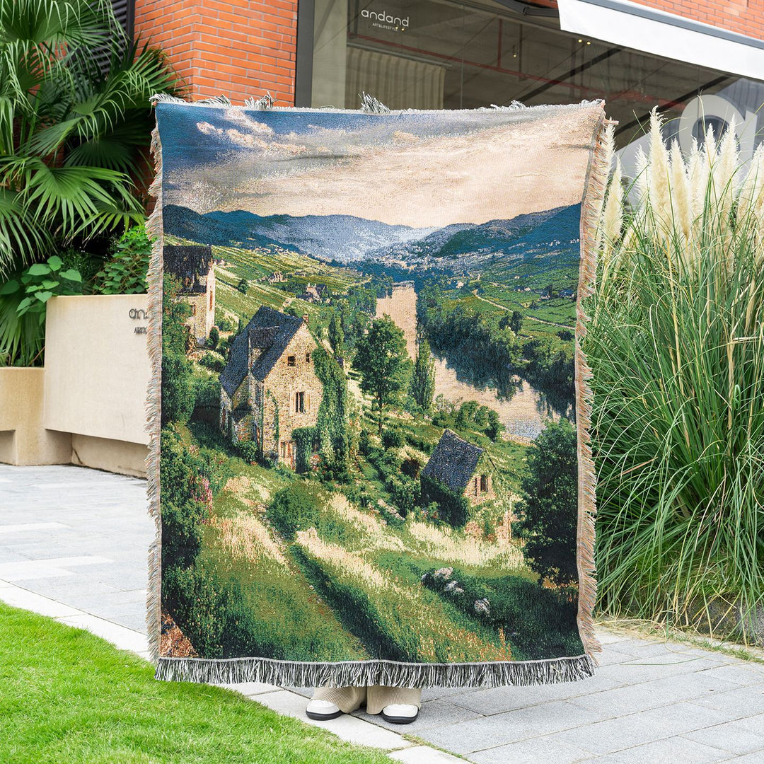 Scenic Landscape Woven Throw Blanket