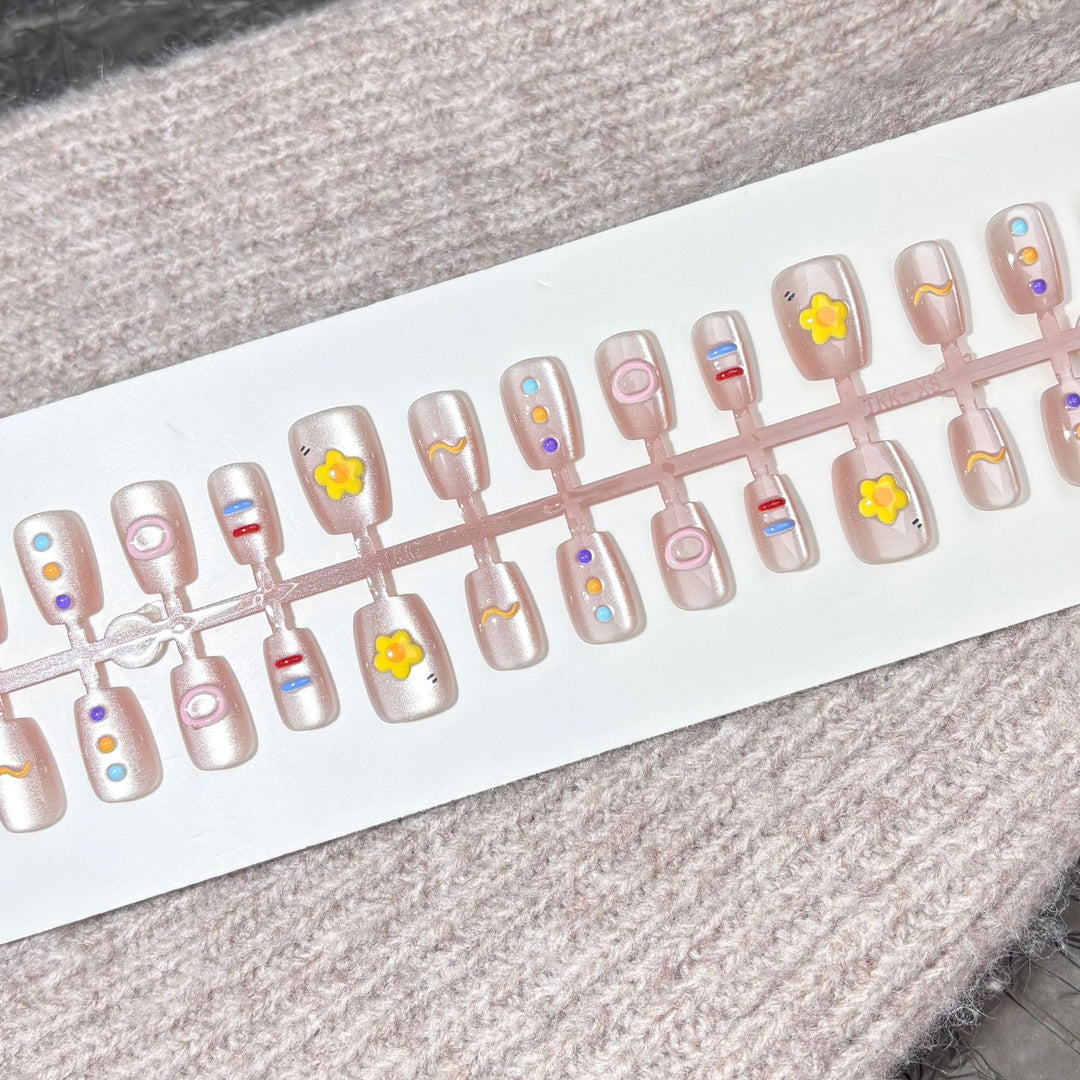 Decorative Floral-Design Press-On Nails